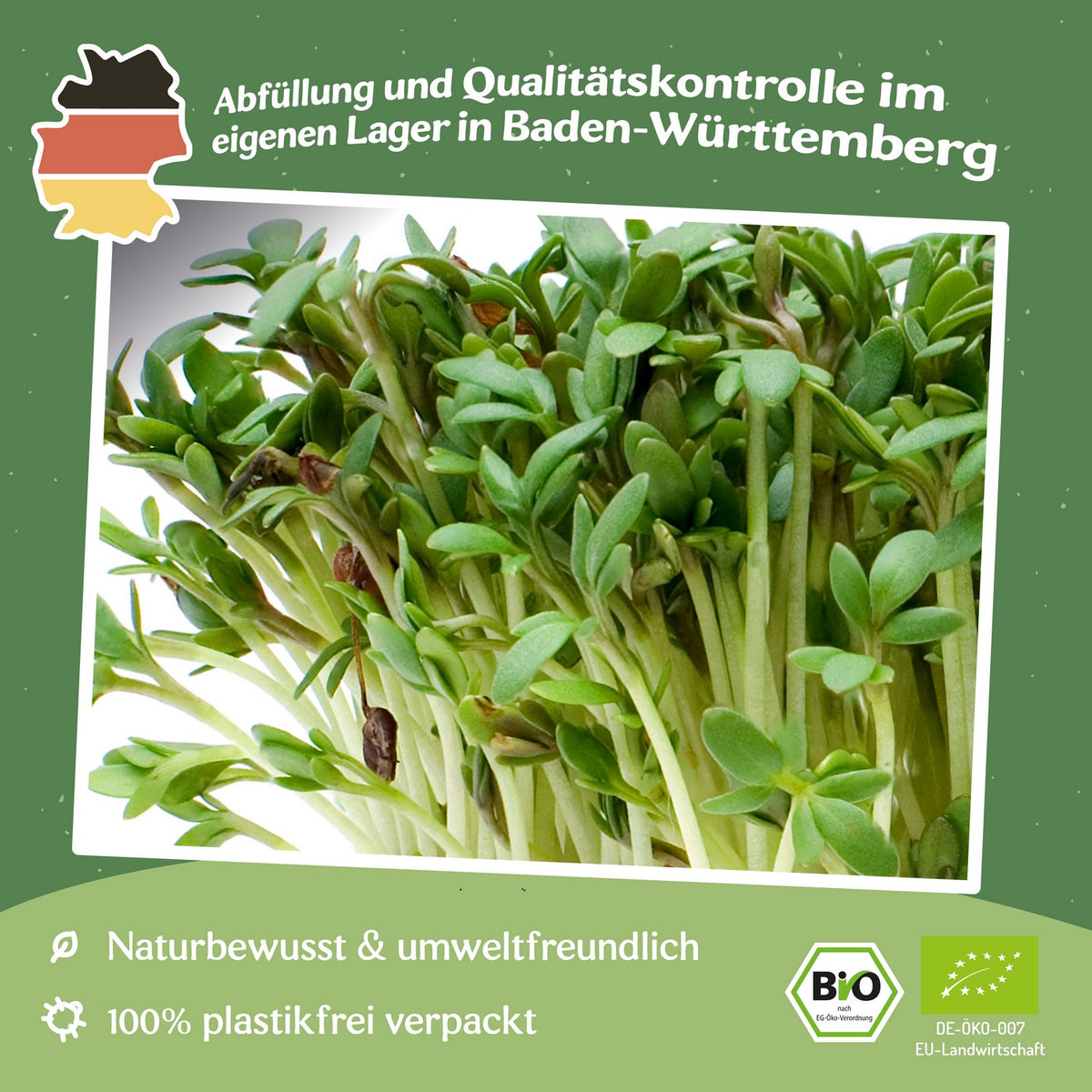 Microgreen Samen Bio-Kresse Grünspross