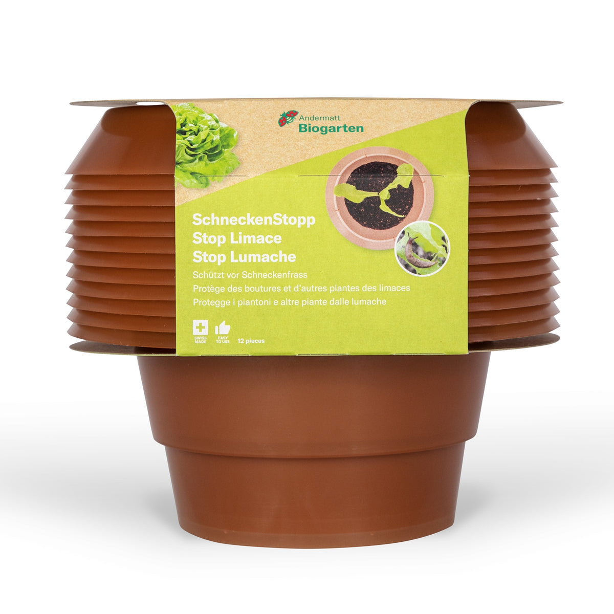 SchneckenStopp aus Kunststoff  braun 12er Set