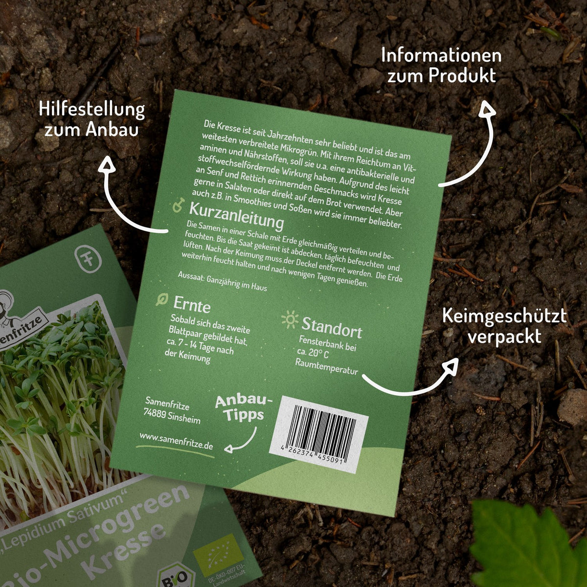Microgreen Samen Bio-Kresse Grünspross