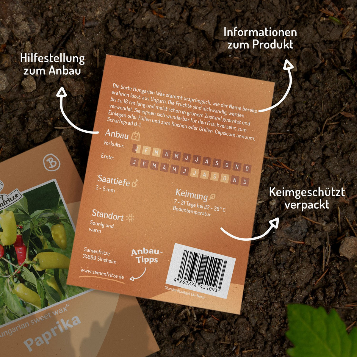 Paprika Hungarian Wax süß Samen
