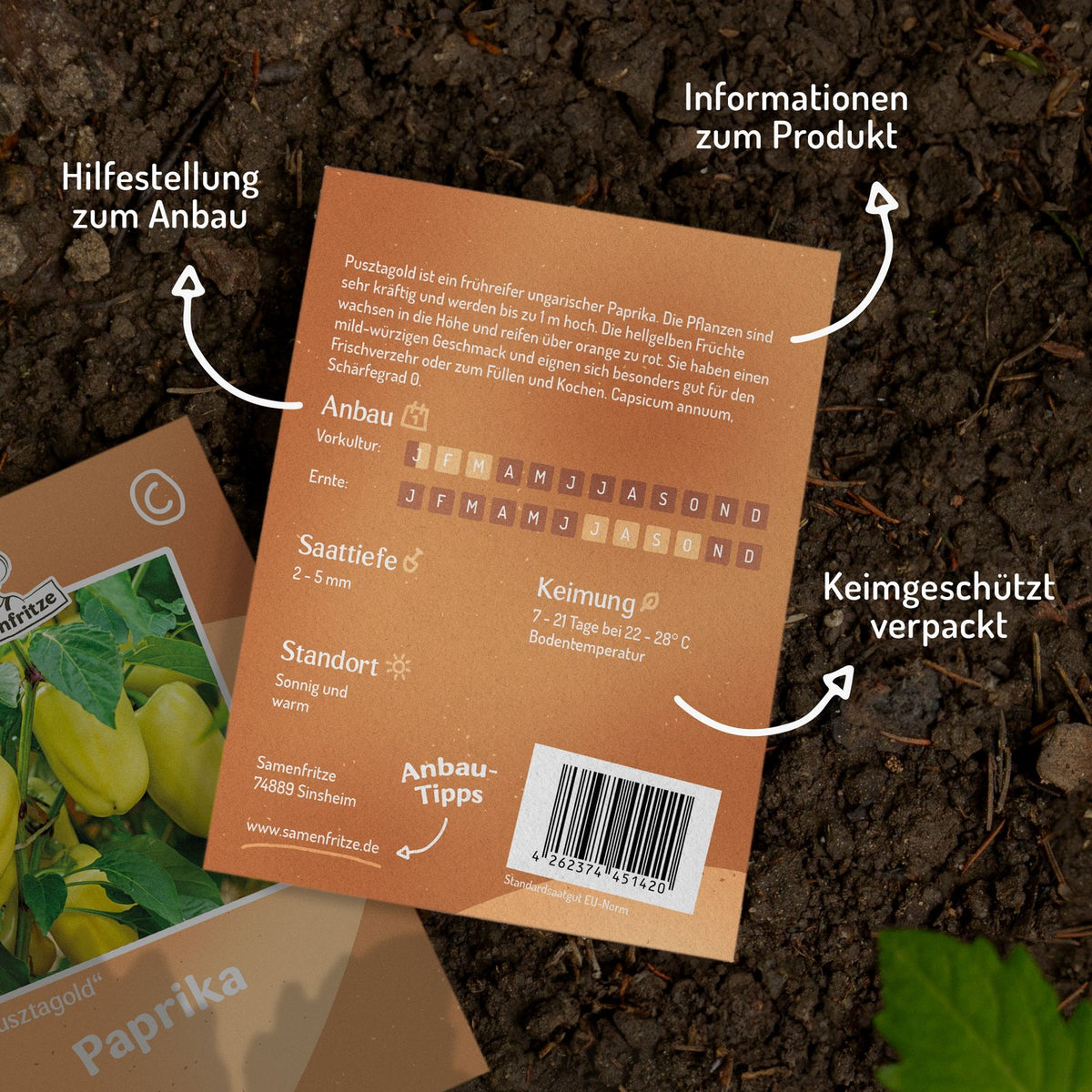 Paprika Pusztagold Samen