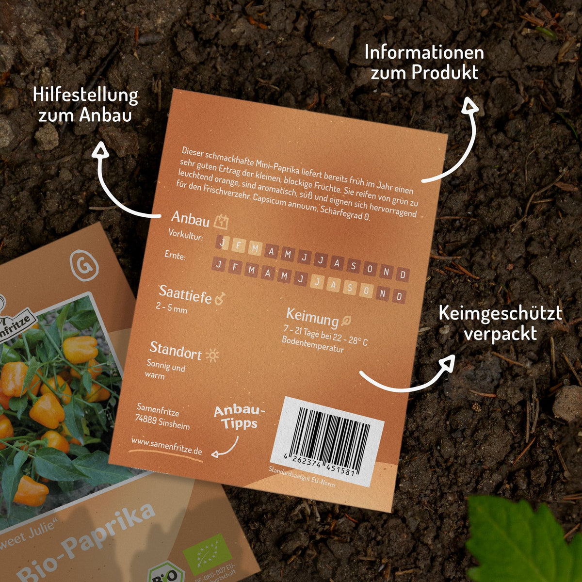 Bio-Paprika Sweet Julie Samen