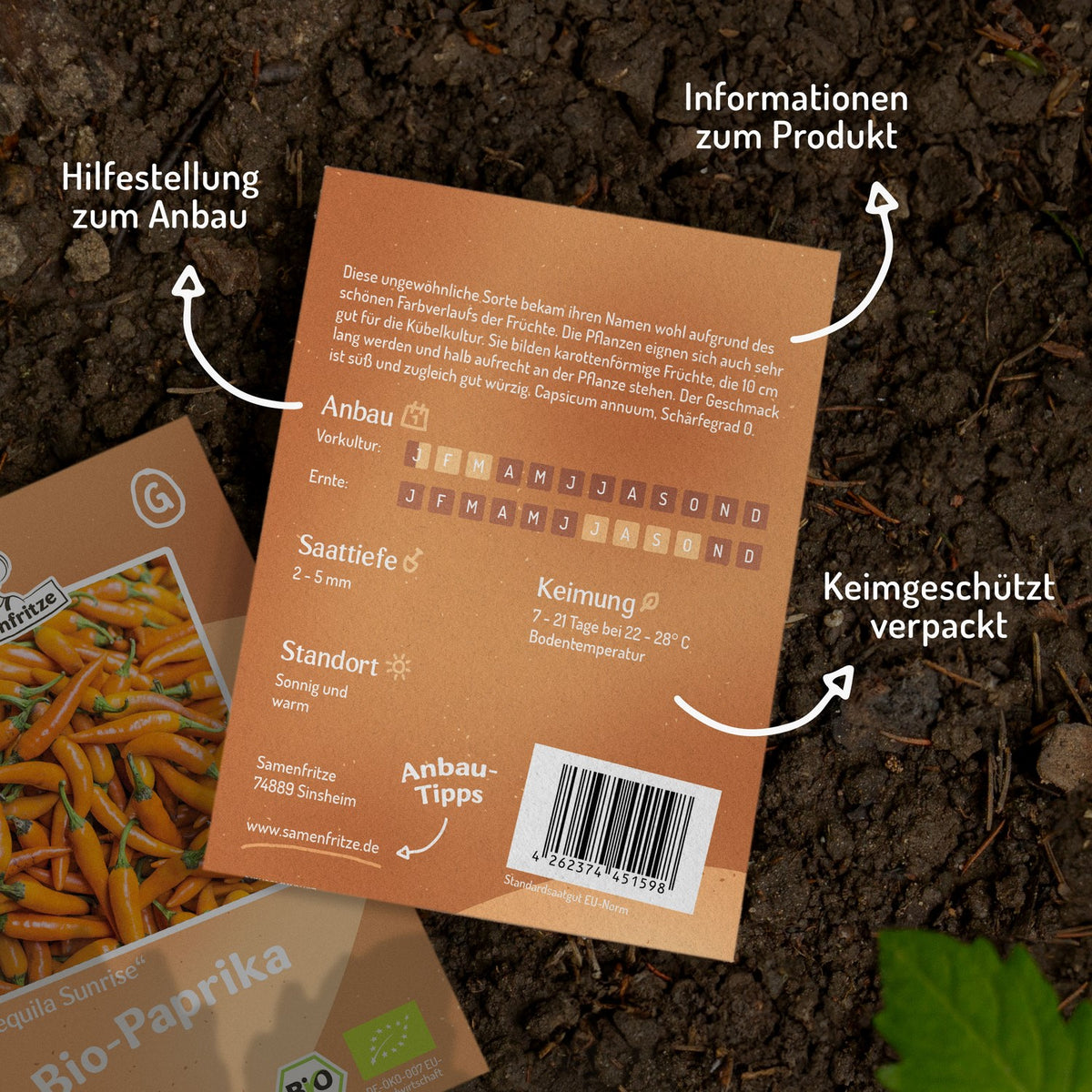 Bio-Paprika Tequila Sunrise Samen