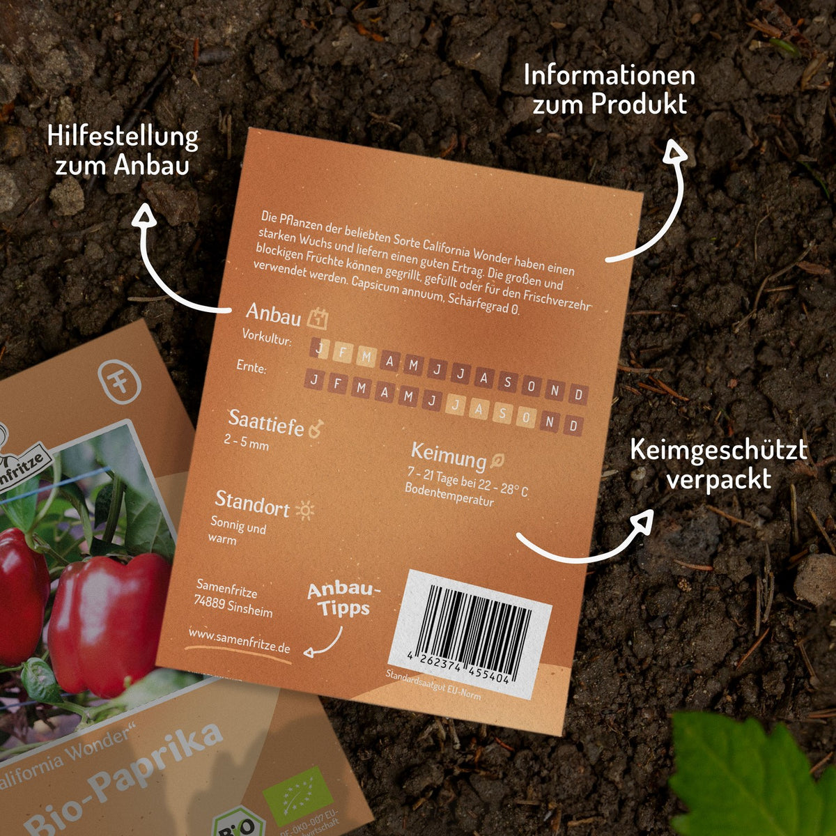 Bio-Paprika California Wonder Samen