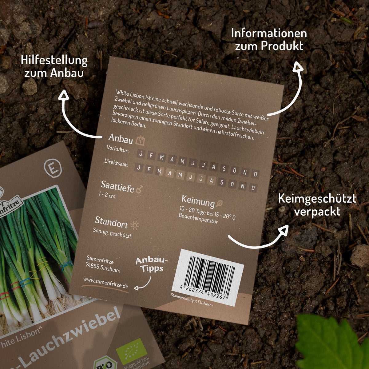 MHD 06/26 Bio-Lauchzwiebel White Lisbon Samen