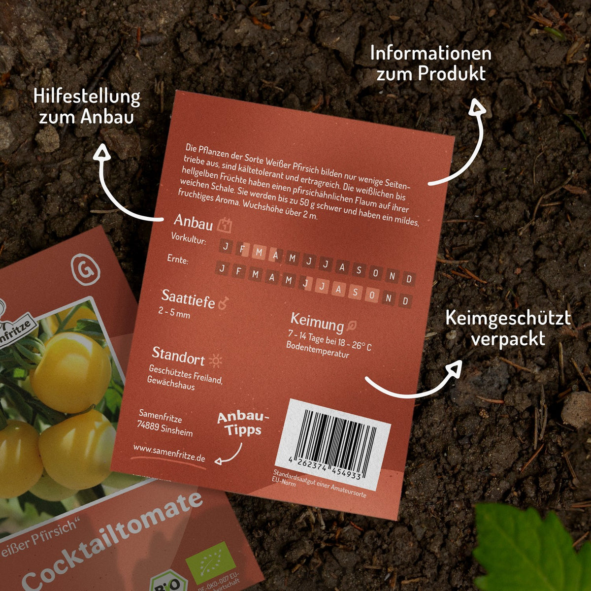 Weißer Pfirsich Bio-Tomatensamen