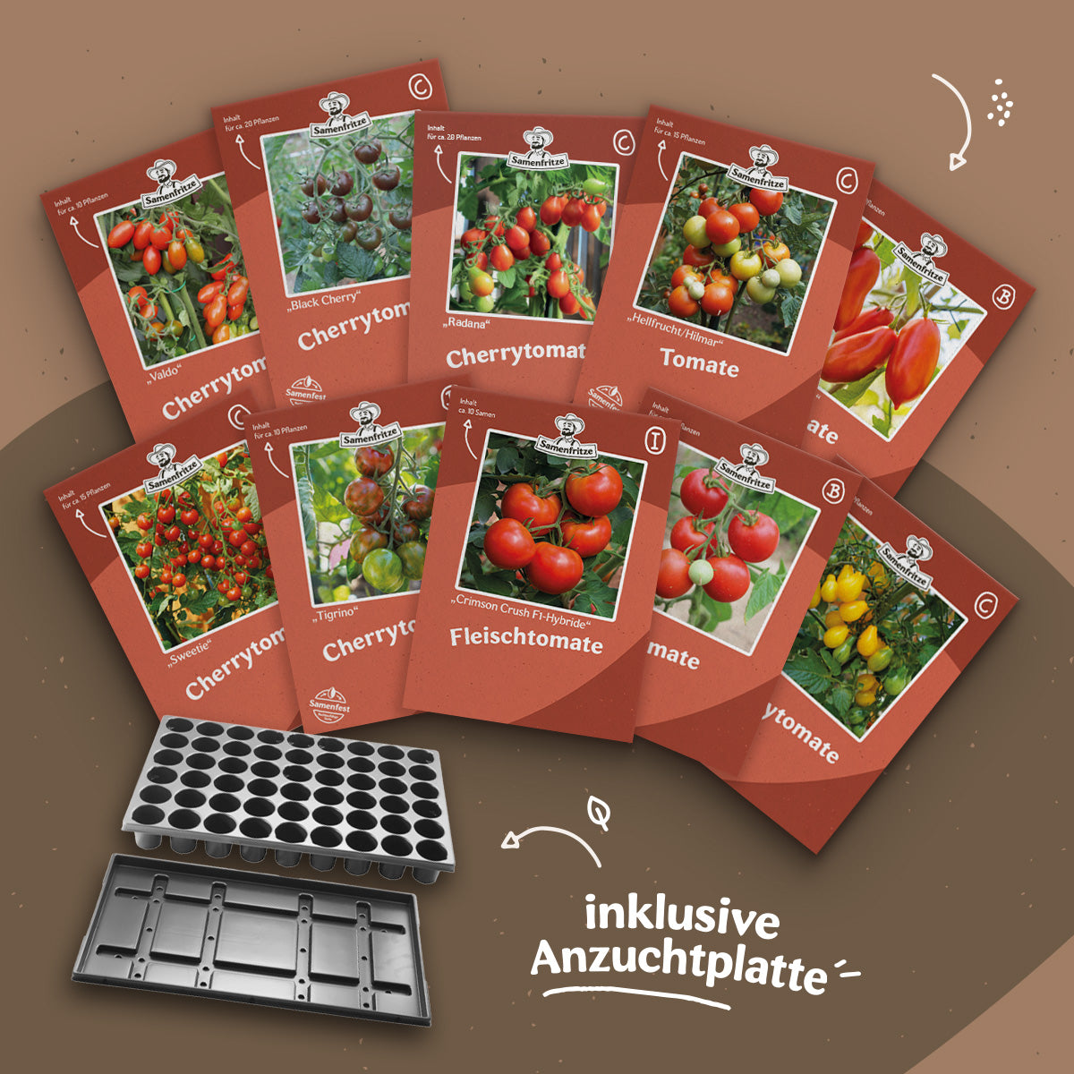 Freilandtomate-Set inkl. 54er QuickPot Anzuchtplatte & Untersetzer