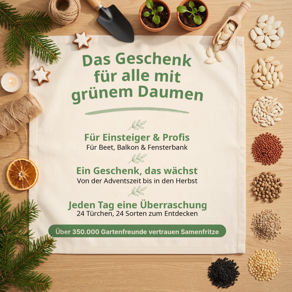 Saatgut-Adventskalender 2026 Alte Raritäten & robuste Lieblinge