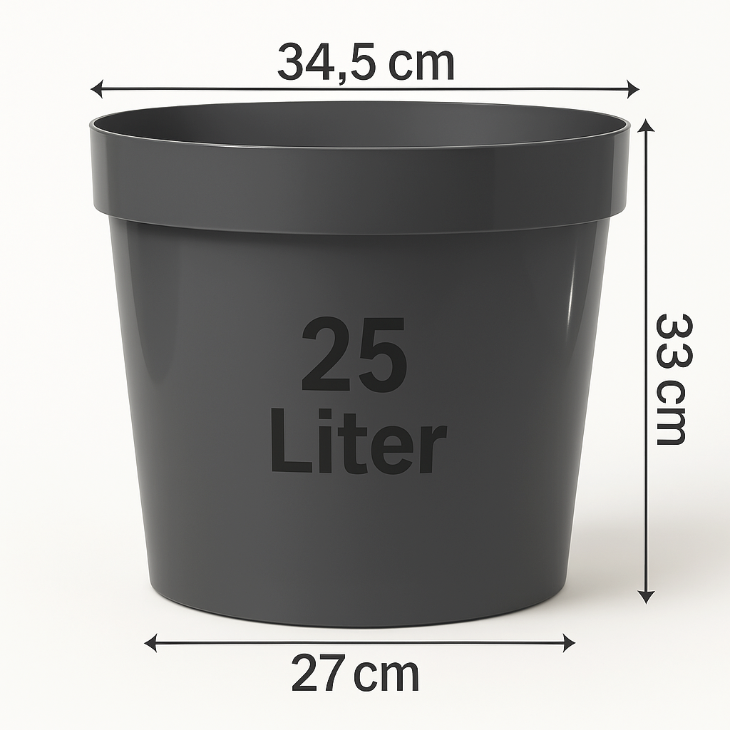 Pflanz- & Übertopf 25 Liter Anthrazit