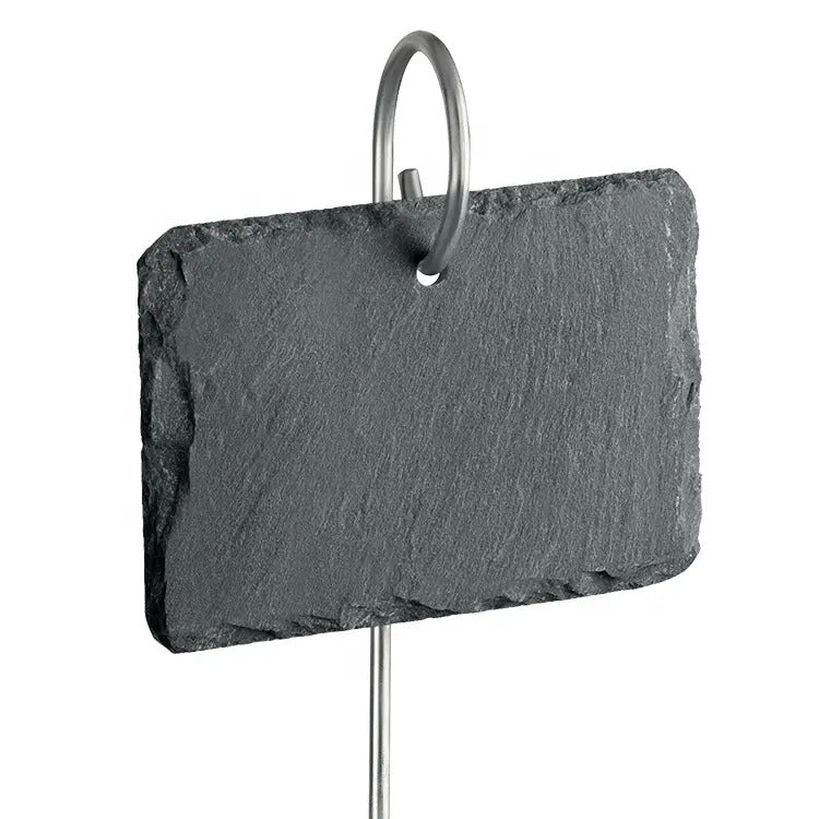 10 Pflanzschilder aus Schiefer mit 40 cm Metallstab, 10 x 7 cm
