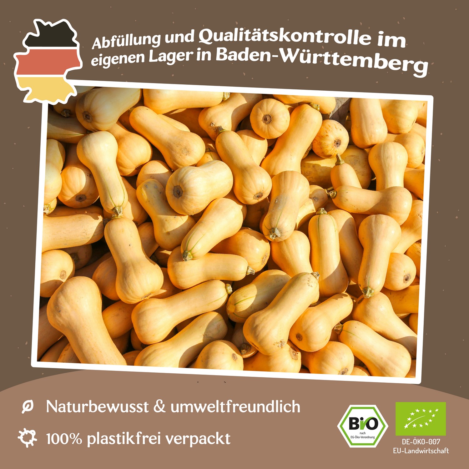 Bio-Butternutkürbis Waltham Butternut Samen